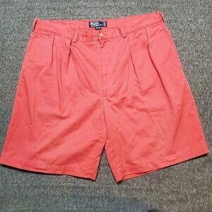 Vintage Polo Ralph Lauren Tyler Short Mens Size 40 Coral Pink Chino Pleated